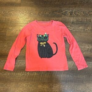SOLDMini Boden Coral Cat Graphic Long Sleeve Shirt